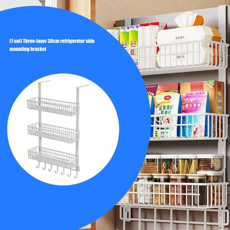 Wall Mount Or Over The Door 30cm Wide Kitchen Storage Shelf In Strong Metal Construction