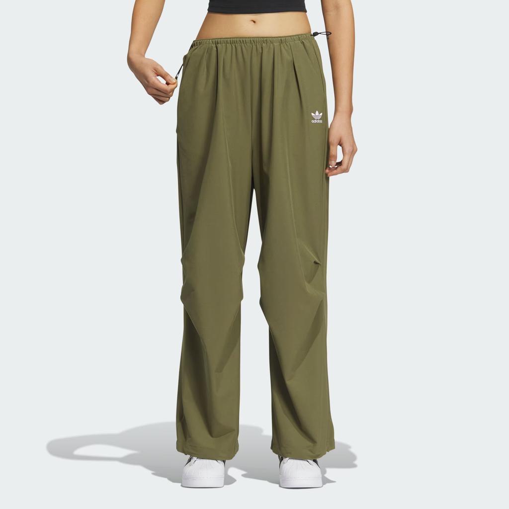 Adidas Originals Oversized Pants With Logo Women Bottoms Deep-Olive-Green IY9498