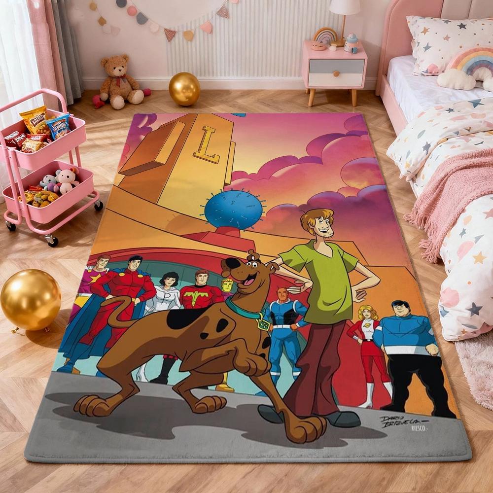 Scoobydoo Gang Together Theme Rug Soundproof Noisereducing Carpet For Living Room Bedroom Office Home Decor Birthday Gift