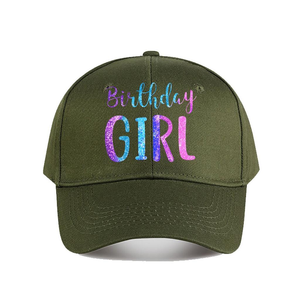 Glitter Gradient Birthday Girl Party Decor Baseball Cap Fashion Unisex Sunhat Womens Outdoor Sports