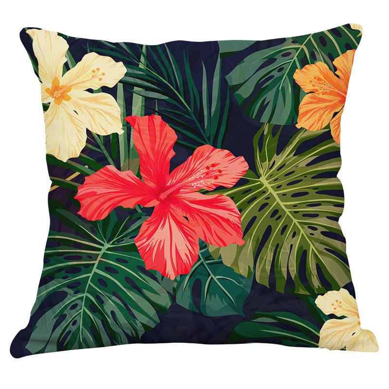 Vintage Floral Tropical Plant Print Pattern Cushion Cover for Home Living Room Sofa Bedroom Decoration Waist Cushion Pillowcase