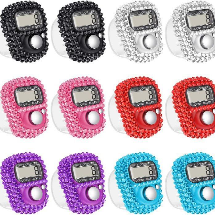 Mini Rhinestone Electronic Finger Ring Counter