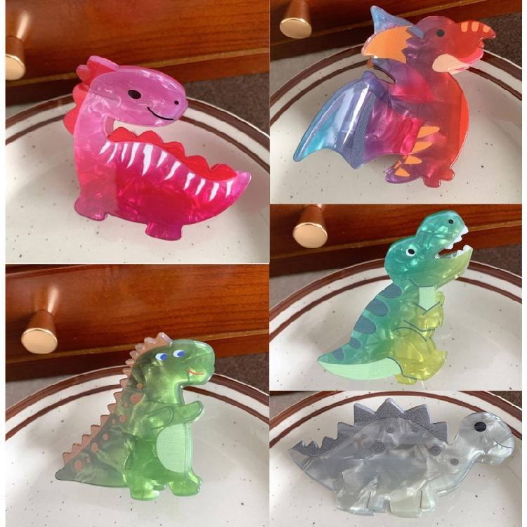 Acrylic Hair Claw Clips Funny Dinosaurs Hair Catch Barrette Large Hair Clips