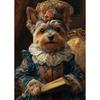 Interesting Gorgeous Dog Holding Book Reading Poster Aclassical Pet Artwork Prints Canvas Painting Wall Pictures Classroom Decor