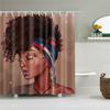 Abstract African Shower Curtain Prints Fabric Polyester Curtains For Bathroom Waterproof Bath Curtain Hooks Decoration