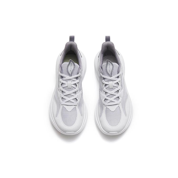 New Anta Leaf 3.0 Shock Absorbers Slip Resistant Abrasion Resistant Low Top Running Shoes Women's Gray White 922315520-3