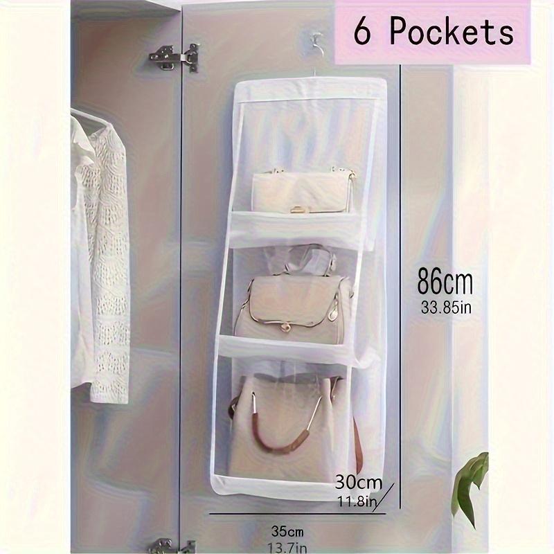 6/8 Grids Space Saving Bag Organizers Multi Layer Hanging Handbag Purse Organizer Bedroom Wardrobe Closet Bag Storage Holder New