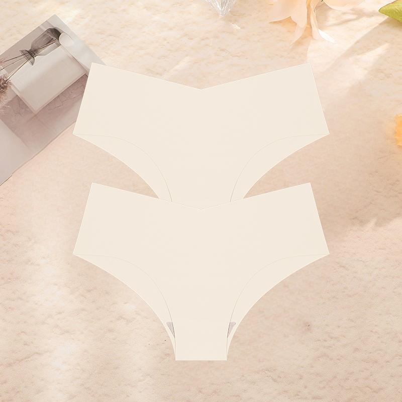 2Pcs/Set Plus Size Underwear Women's Panties Ice Silk Ladies Seamless Underpants Girls Briefs Breathable Sexy Lingerie Female