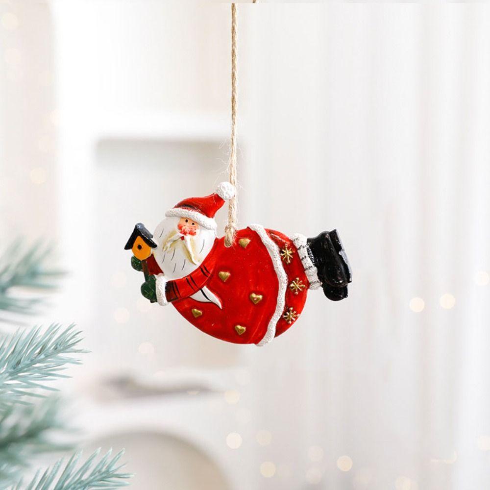 Resin Christmas Tree Hanging Ornament Snowman Xmas Pendant Festive Ornaments