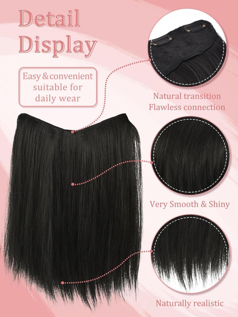 Black Clip in Hair Extensions18/24/28 Inch  Extensions Clip ins Black Clip in Extensions for Long Hair