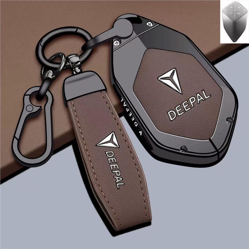 Deepal Dunkelblaues Autoschlüssel-Etui mit NFC-Kartenfach und Schnalle