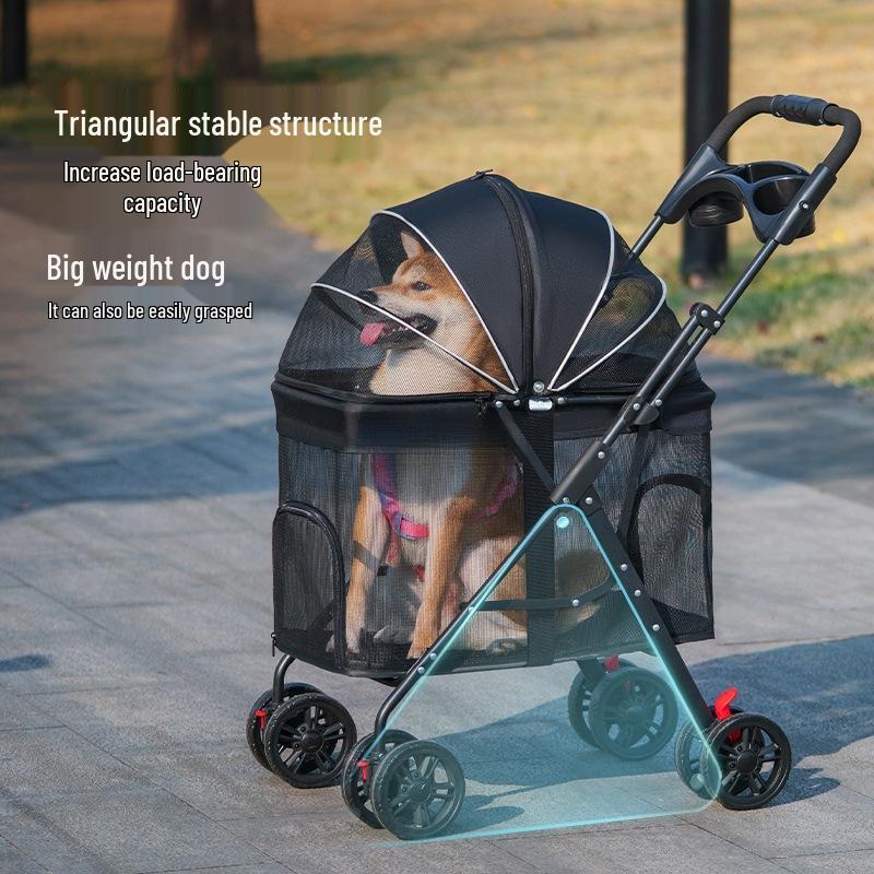 Medium & Large Pet Stroller for Dogs & Cats - Lightweight, Foldable, Ideal for Outings