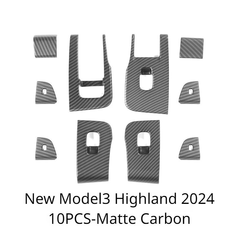 Per Tesla Model 3 Y Maniglia Tirante Porta Finestrino Pulsante Interruttore Alzacristalli Cornice Copertura Adesivo Pannello Modello 3 Highland 2024 Accessori