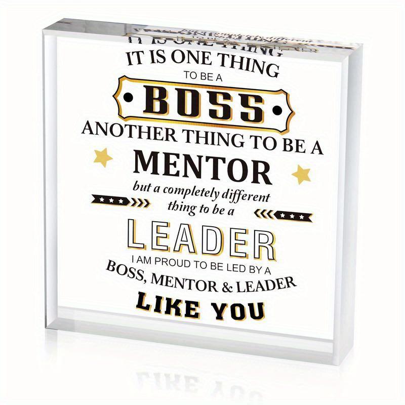 

Meaningful Boss Acrylic Gift - Gratitude Desktop Decoration for Mentors & Leaders