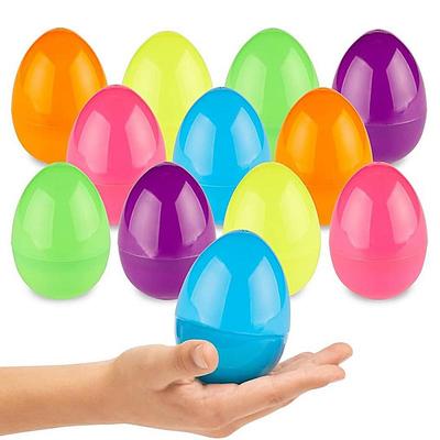 50Pcs Fillable Easter Eggs Empty Colorful Bright Easter Eggs Shell Toys Assorted Colors Easter Eggs Fake Eggs Easter Decor