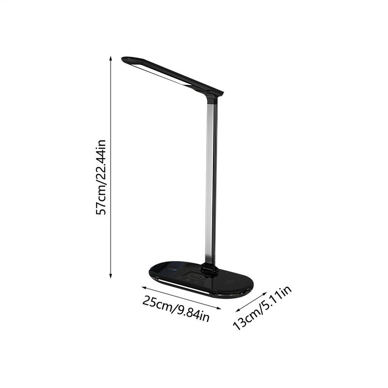 Table Reading Lamp Wireless Charging Stand Desk Lamp Folding Adjustable Lighting USB Rechargeable Phone Charger Reading Light