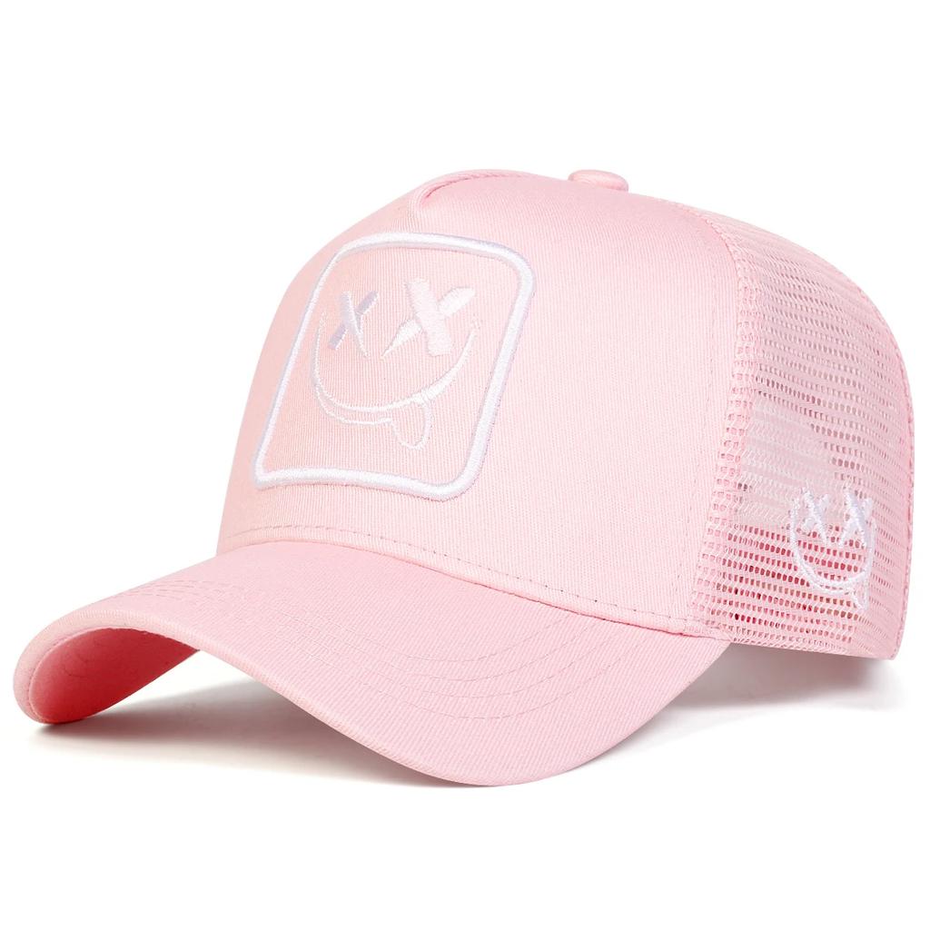 Unisex Xx Smiling Face Embroidery Baseball Net Caps Spring Summer Outdoor Adjustable Casual Hats Dad Hat Sunscreen Hat
