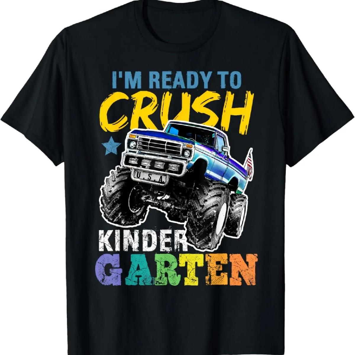 

Crush Kindergarten Monster Truck Back to School Boys Gift T-Shirt XXXXXL різнокольоровий