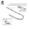 ORSA JEWELS Italian 925 Sterling Silver Men Bracelet 5.0mm Diamond-Cut Figaro Chain Bracelet for Women Wide Thick Bracelet SB66