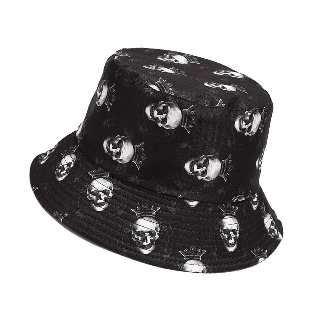 New printed bucket hat graffiti hat men and women outdoor sun hat summer double-sided basin hat tide
