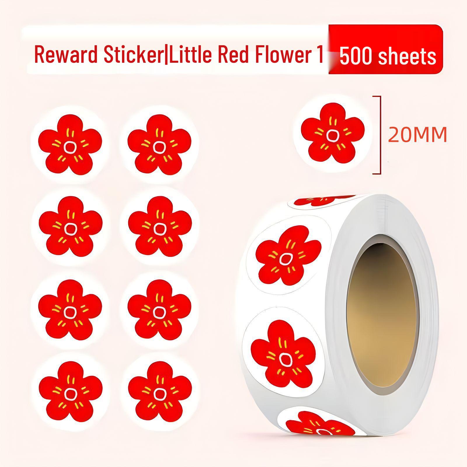 

Children s Reward Stickers - Cute Cartoon Red Flower Design for School & Kindergarten