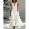 Europe, America 2026 Summer New Elegant Retro Sleeveless Vacation Elegant A Word Long Dress