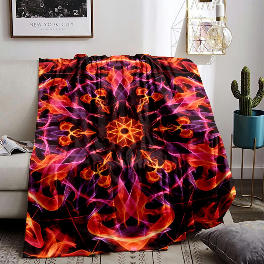 Abstract Fire and Smoke Pattern Blanket - Colorful Design Blanket, Suitable for Use In the Bedroom, Living Room, On the Sofa