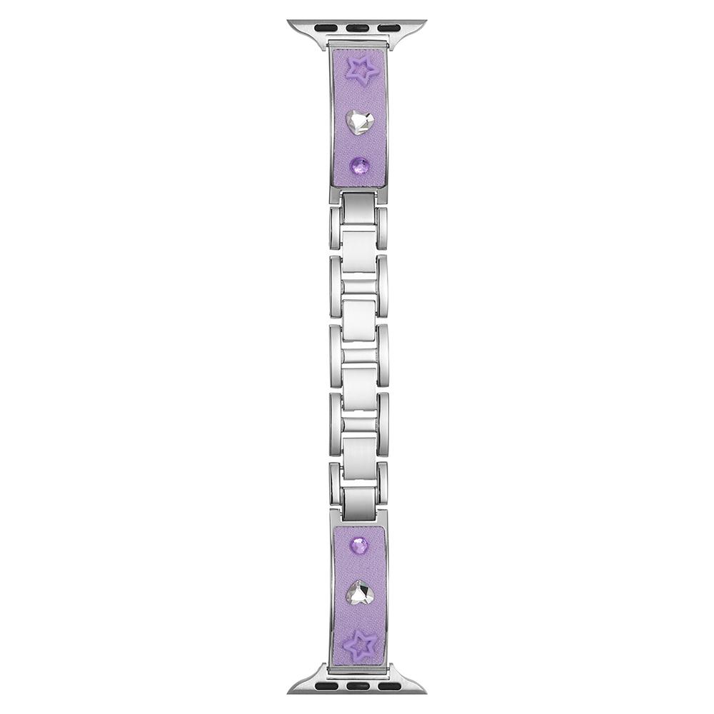Denim Metal Strap for Apple Watch Series 10 9 8 7 SE 6 5 4 3 2 1 42mm 41mm 40mm 38mm Dopamine Rhinestone Watch Band