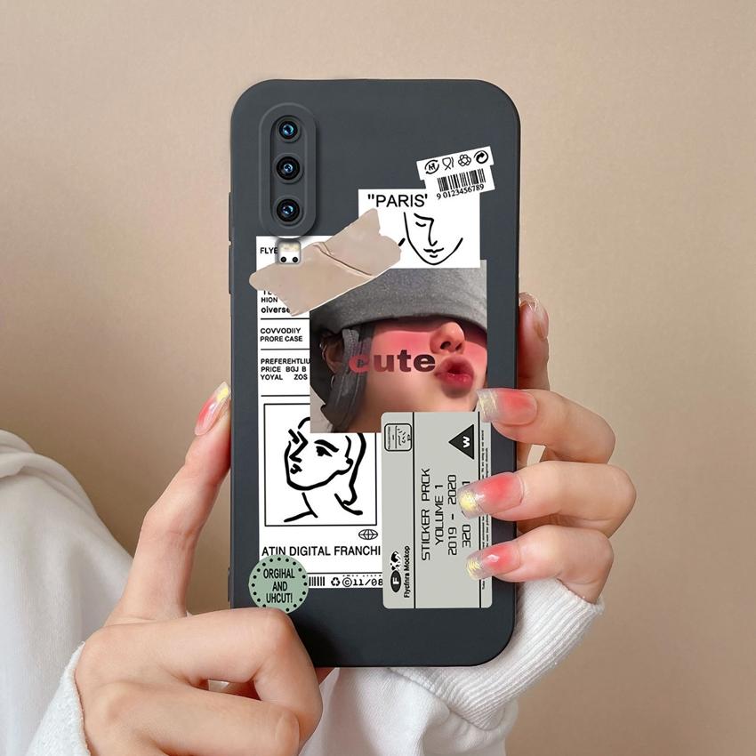 Compatible For Huawei P60 Y5 Y6 Y7 Y9 Y9A P30 P40 Trendy Girl Phone Case Lens Protection Soft Liquid Silicone Anti Drop Shell For Huawei Bumper Cover