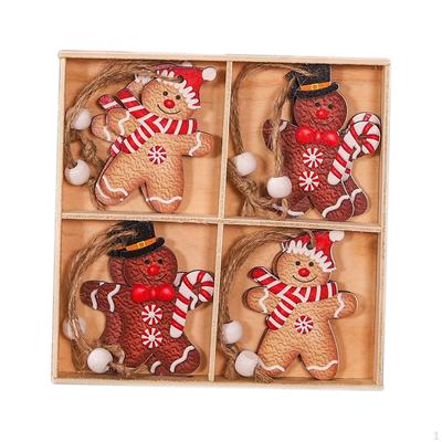 12 Pieces Christmas Wooden Hanging Ornaments Craft Embellishments Pendant Decoration for Year