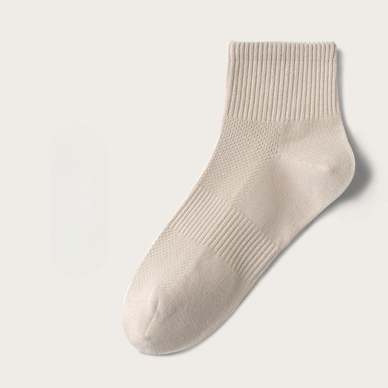 Men's Summer Pure Cotton Deodorant Mesh Sweat Absorbing Exercise 7A Antibacterial Boneless Tube Socks