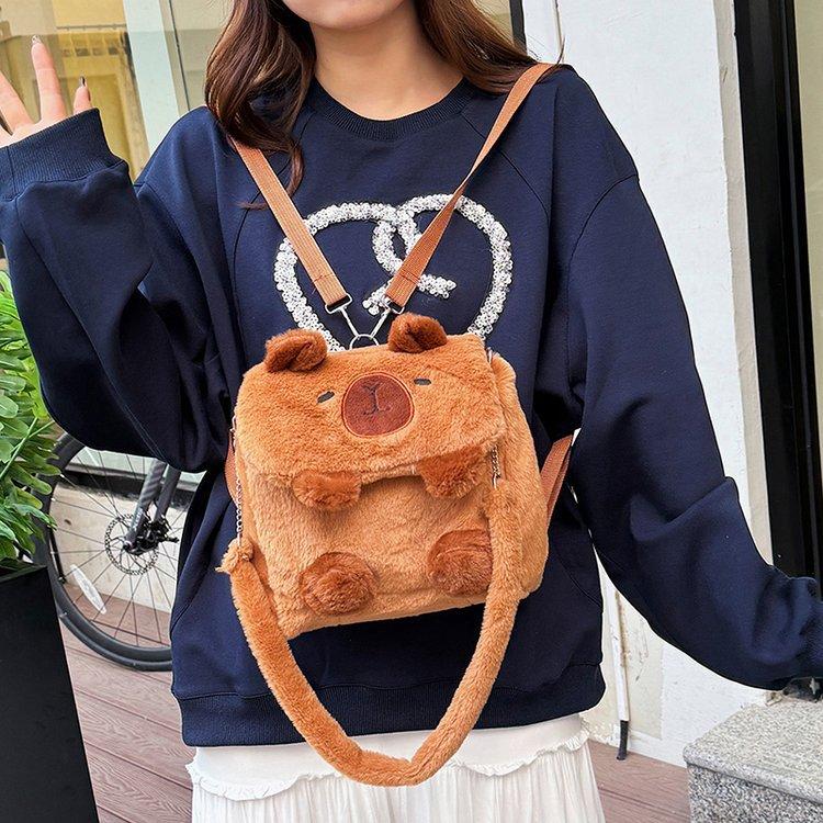 Schoolbag cartoon trend cute college student mini backpack plush cute girl backpack cute shoulder messenger bag