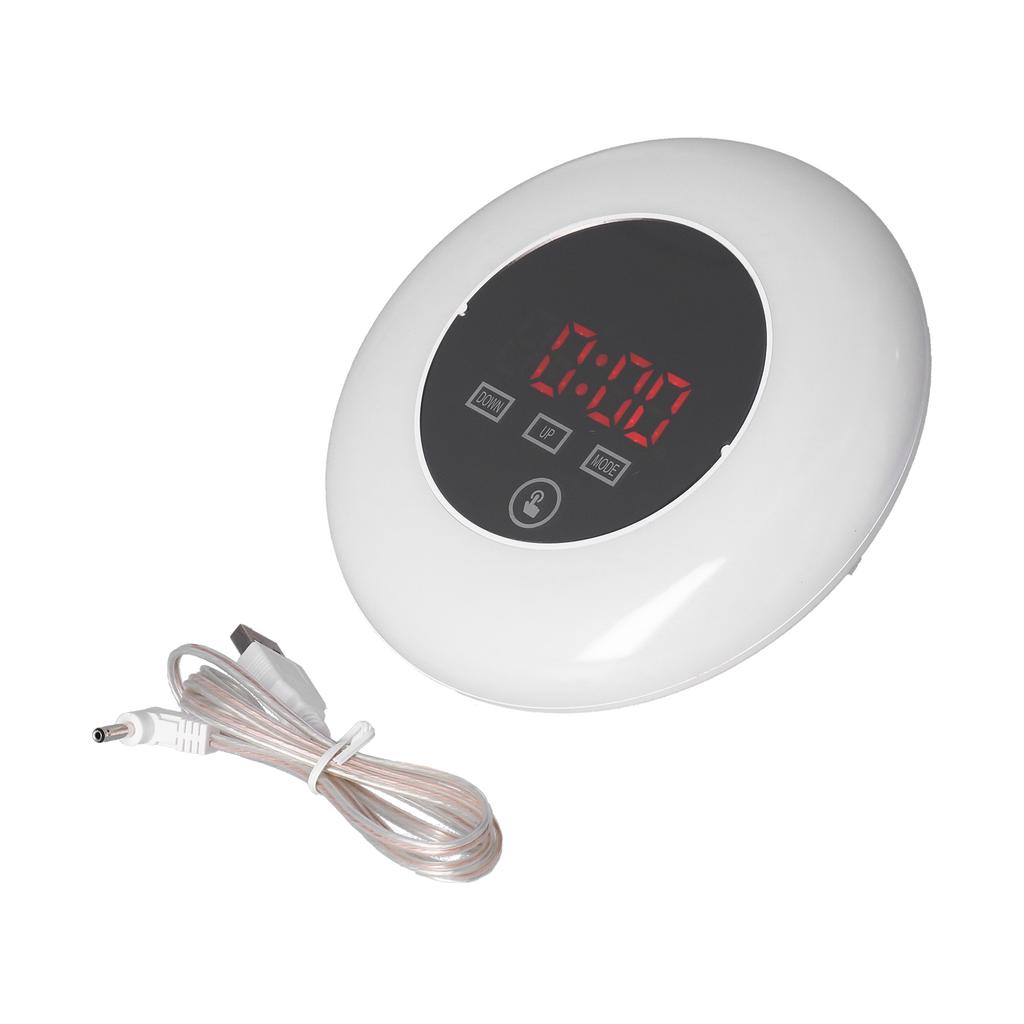 LED Digital Alarm Clock Mirror Clock Thermometer Clock 7 Color Electronic Clock for Bedroom Office