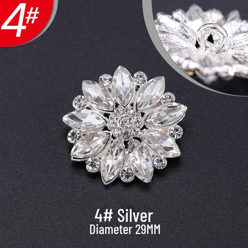 Damskie ekskluzywne czarne modne metalowe guziki z futra norek z wzorem płatków ze strasów