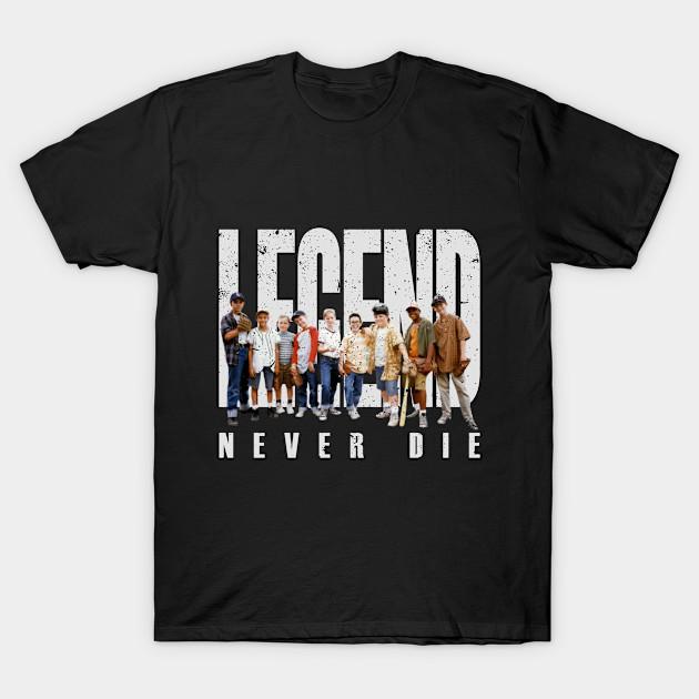

Men Black Print T-shirt Legend Never Die - The Sandlot No-Cut Transfer Paper Print Cotton Tshirt L чёрный