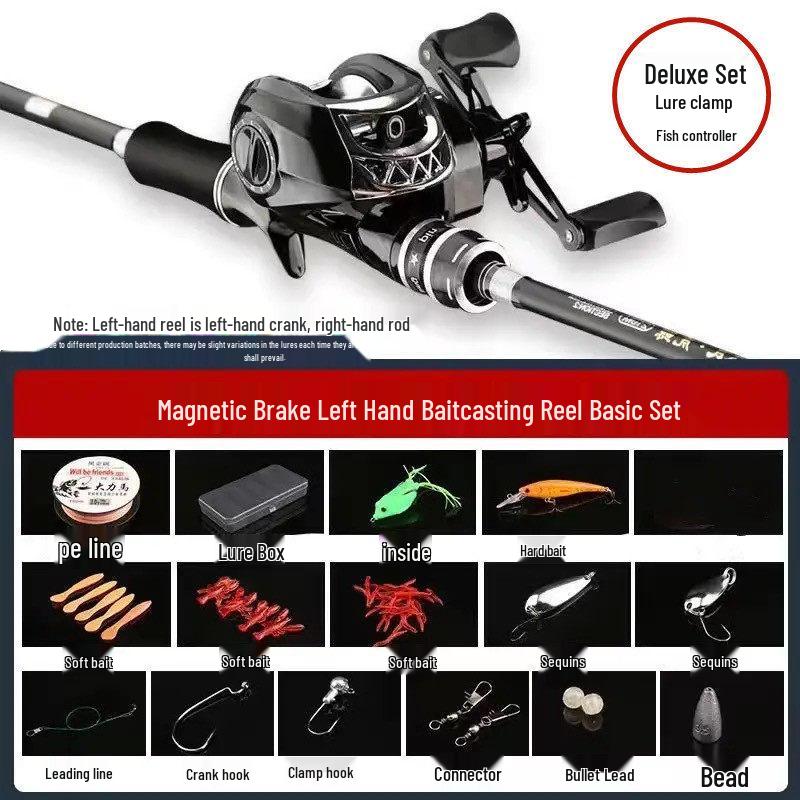 Set Canna da Pesca a Spinning: Canna da Pesca per Mare e Casting con Manico Dritto, Mulinelli a Goccia e da Spinning, Canna a Lancio Lungo