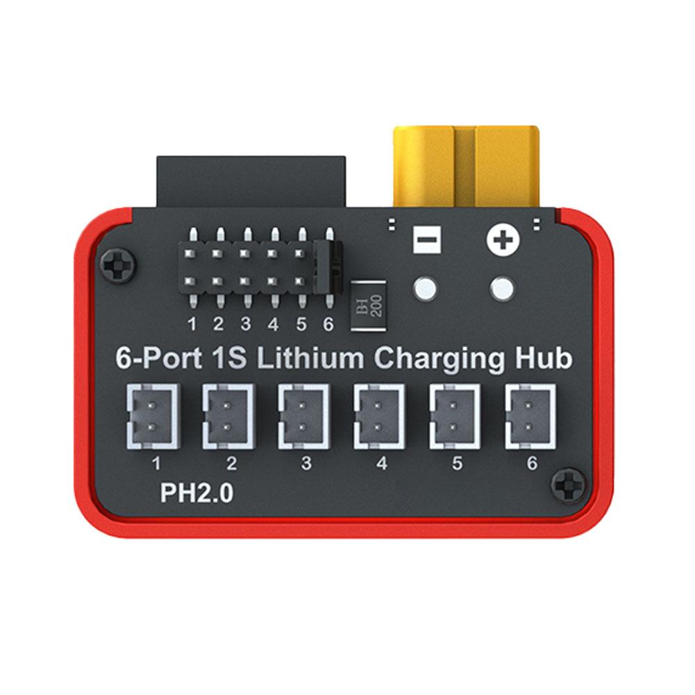 

1pc 6-Port 1S Lithium Battery Charging Hub B6neo Charger 1S For LiPo Charging Extension Module For PH2.0/BT2.0 Batteries