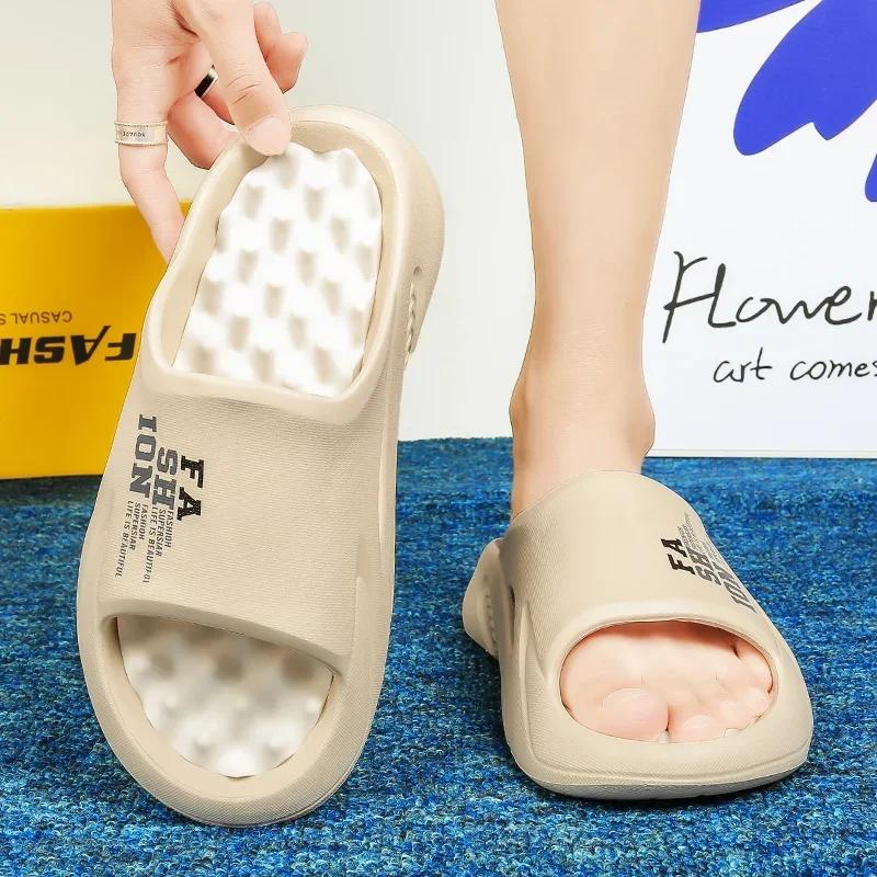 Summer Men Massage Slippers Indoor Outdoor Sandals Beach Casual Shoes Soft Sole Slides Men Flip-flops Men's Sandals