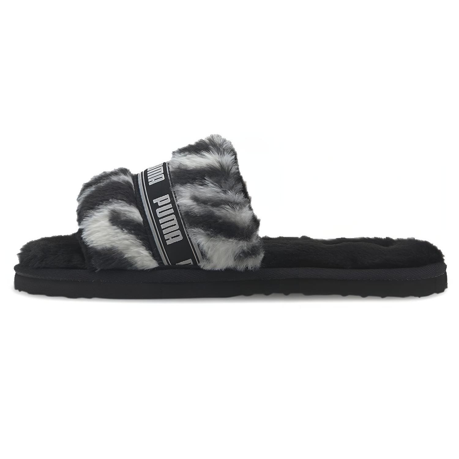 (WMNS) PUMA Fluff Slide  Wild - Black  Women s 385276-01 EU 35.5