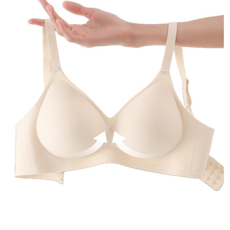 Seamless Push-Up Comic Bra for Small Chests, Side Support, Outward-Expanding, Fixed Cup