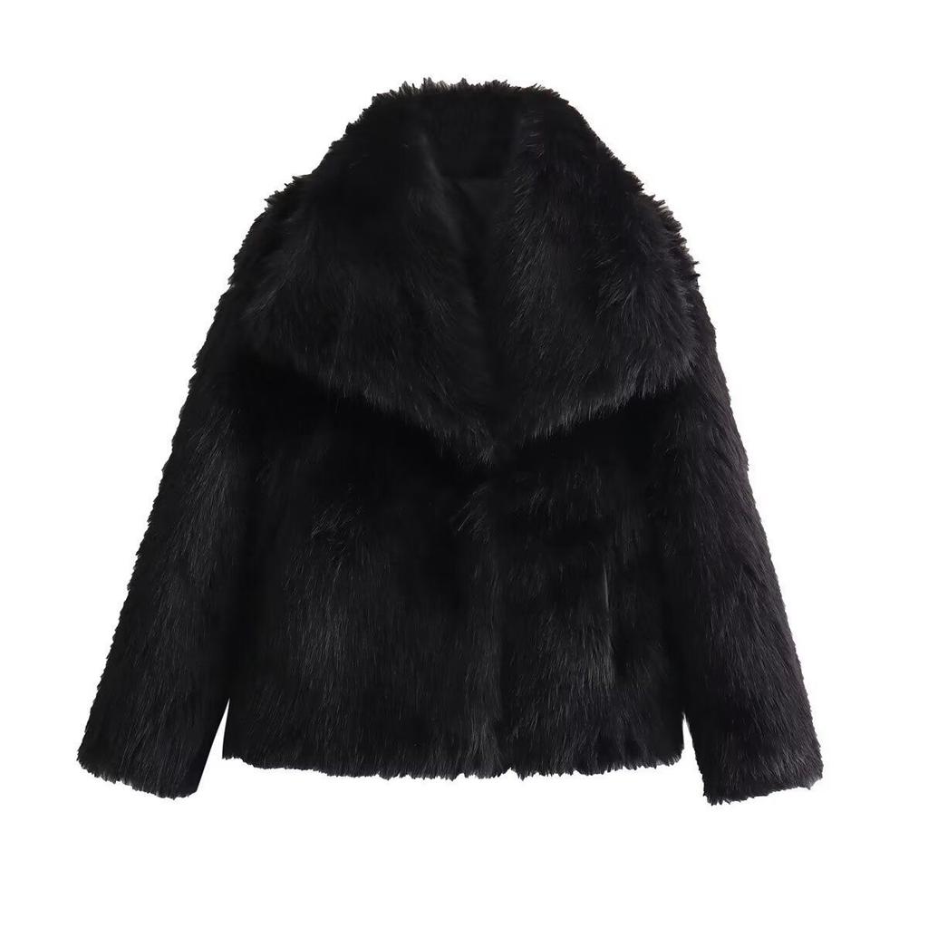 Autumn and Winter Women's Clothing Lapel Made Fur Jacket Women's Loose Casual Temperament Short Coat