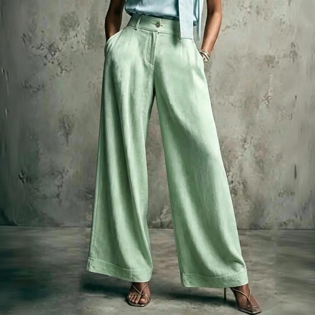 Women's High Waist Wide Leg Pants Loose Fit Casual Trousers Lightweight Comfortable Relaxed Fit Full Length