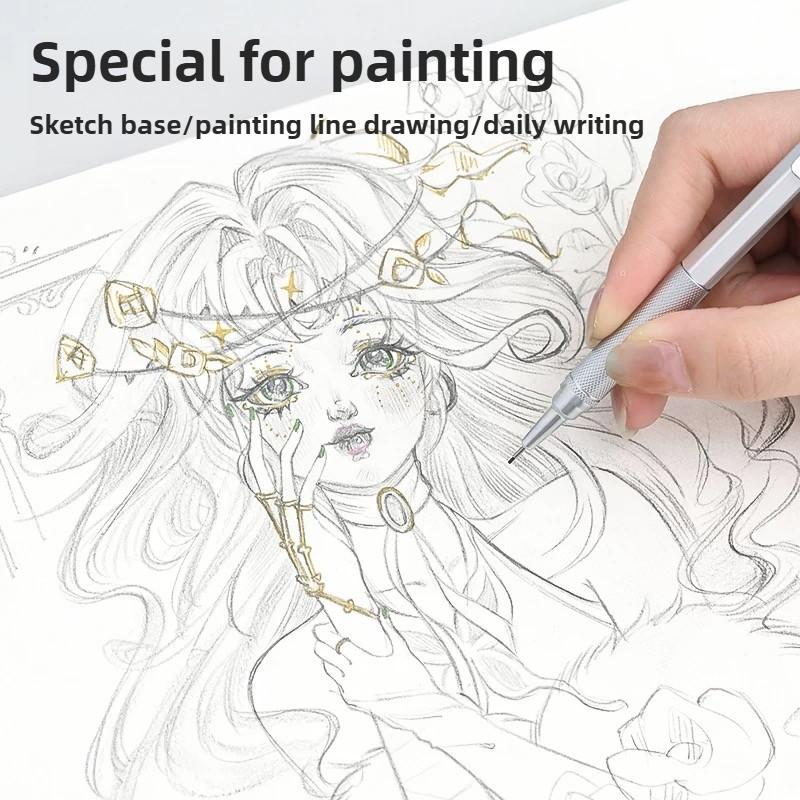 Low Gravity Mechanical Pencil Set 0.3 0.5 0.7 mm Metal Art Drawing Painting Automatic Pencil Stationery Office School Supplies