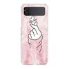 Rose Gold Pink Marble Queen For Samsung Galaxy Z Flip 3 4 5 Hard Folding Clear PC Phone Case For Samsung Z Flip3 Cover Bumper
