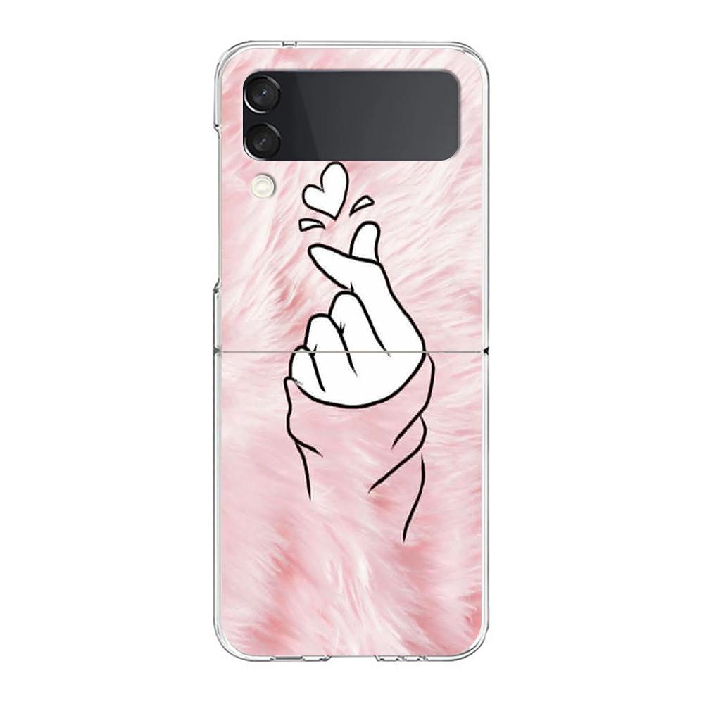 Rose Gold Pink Marble Queen For Samsung Galaxy Z Flip 3 4 5 Hard Folding Clear PC Phone Case For Samsung Z Flip3 Cover Bumper