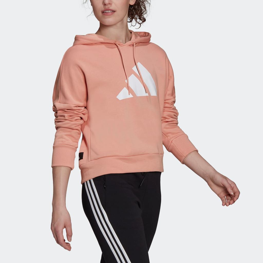 Adidas Essential Logo Hoodie Long Sleeve Women Tops Pink H24082