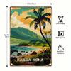 Vintage Hawaii Kailua Kona Tin Metal Wall Art 8x12 Inch Retro Sign Bar Cafe Decor