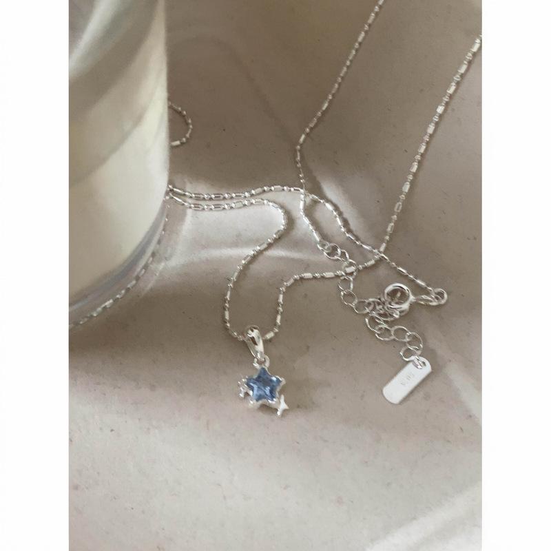 Blue Star Necklace: 2026 Fashionable High-End Clavicle Chain for a Cool, Versatile Look