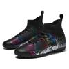 Men Football Boots Long Spikes High Ankle Soccer Shoes AG/TF Kids Outdoor Grass Cleats Soccer Boots Training Sport Football Shoes