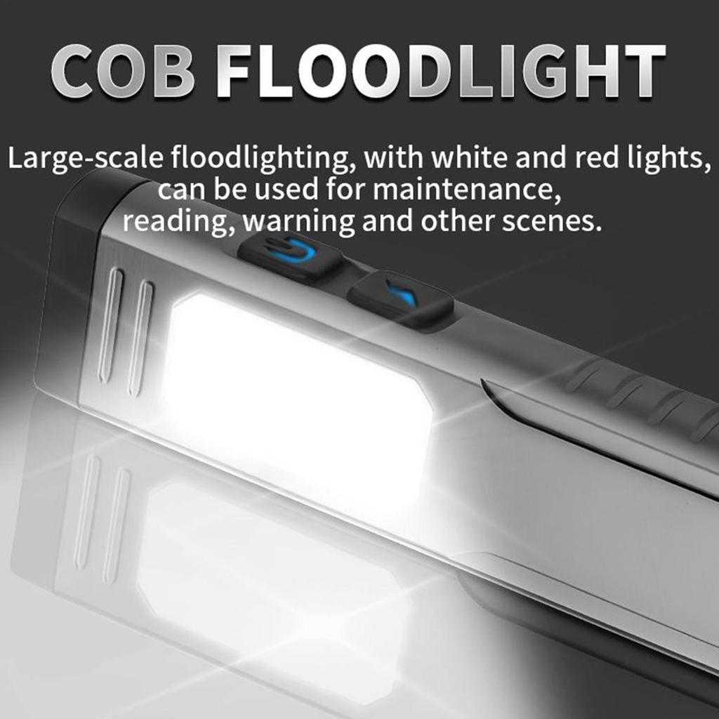 Flashlight With Magnet LED Flashlight With Buzzer USB Charging Lamp Portable For Mechanic Fishing Night Home Work Walking